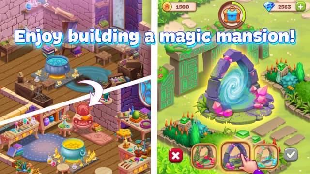 Charms of the Witch: Magic Mystery Match 3 Games screenshot 2