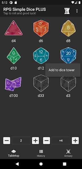 RPG Simple Dice PLUS APK screenshot 4