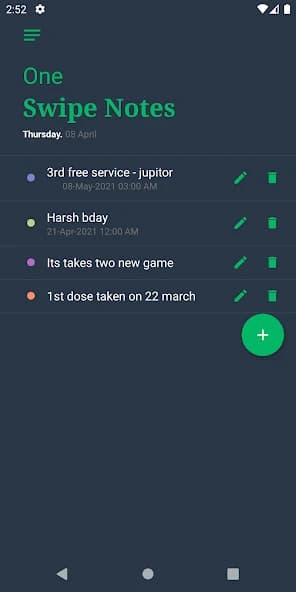 One Swipe Notes – Floating Notes – Gesture Notes APK screenshot 1