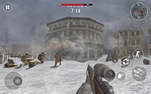 World War 2 Winter Heroes - Free Shooting Games screenshot 2