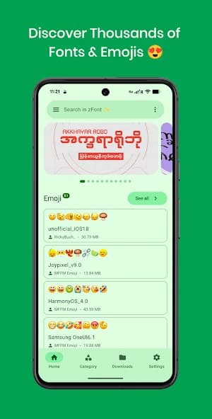 zFont 3 – Emoji & Custom Font Changer [No ROOT] APK screenshot 1