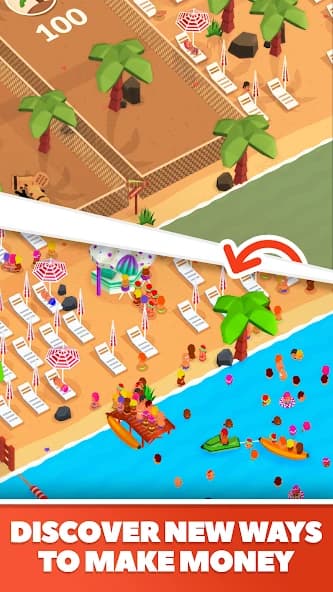 Idle Beach Tycoon : Cash Manager Simulator screenshot 2