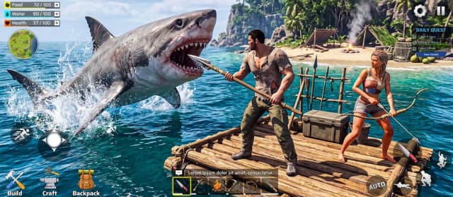Survival Games Offline free: Island Survival Games screenshot 1