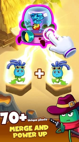 Zombie Defense - Plants War - Merge idle games screenshot 3