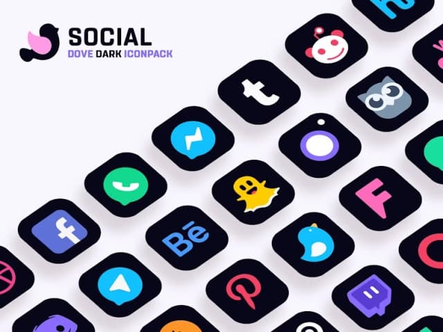 Dove Dark : Icon Pack APK screenshot 2