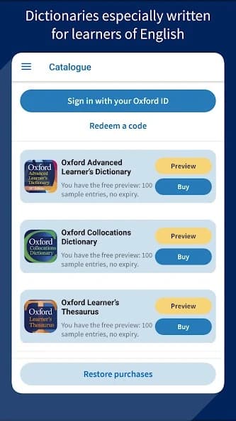 Oxford Advanced Learner’s Dictionary 10th edition APK screenshot 1