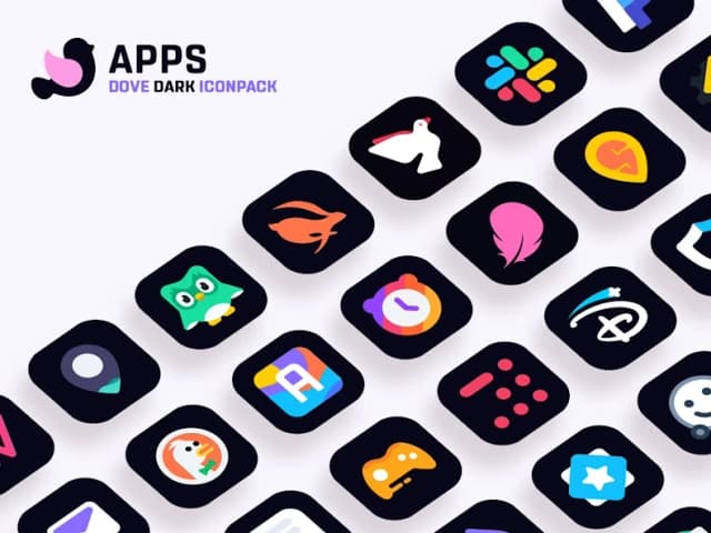 Dove Dark : Icon Pack APK screenshot 5