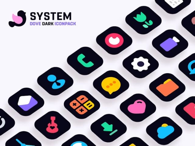 Dove Dark : Icon Pack APK screenshot 1