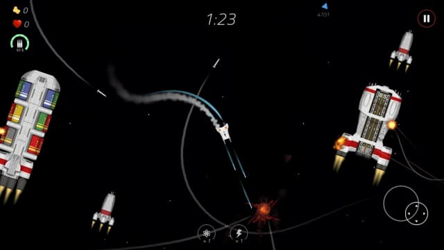 2 Minutes in Space - Missiles & Asteroids survival screenshot 1