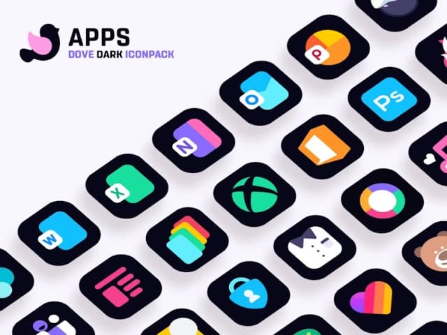 Dove Dark : Icon Pack APK screenshot 4