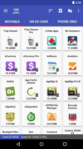 AppMgr Pro III (App 2 SD) APK screenshot 1