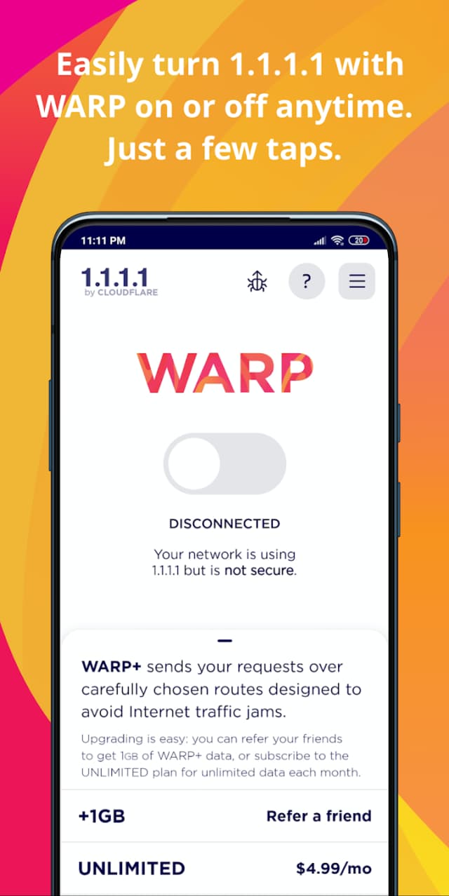 1.1.1.1 + WARP screenshot 1