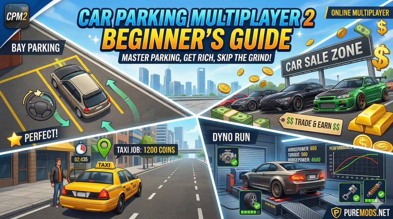 Руководство для начинающих по Car Parking Multiplayer 2: миссии, парковочные испытания, деньги & советы по прогрессу - article thumbnail