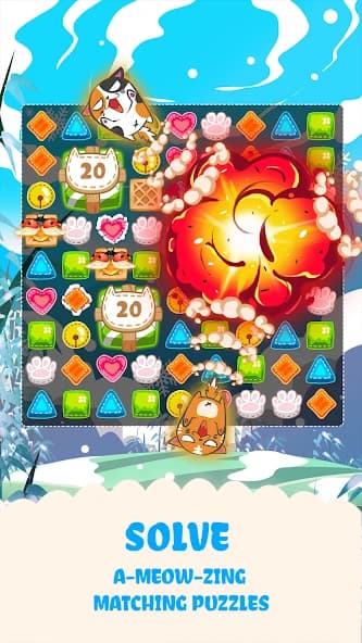 Fancy Cats - Cute cats dress up and match 3 puzzle screenshot 5