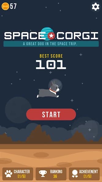 Space Corgi - Dog jumping space travel game screenshot 1