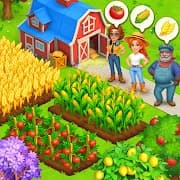 Cartoon city: Farm to village icon