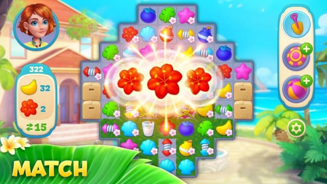 Hawaii Match-3 Mania Home Design & Matching Puzzle screenshot 2