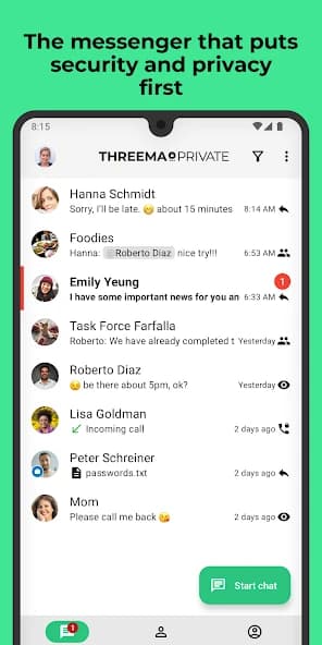 Threema. Secure and private Messenger APK screenshot 1