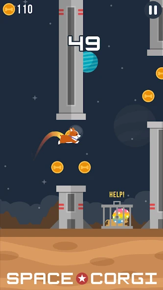 Space Corgi - Dog jumping space travel game screenshot 3