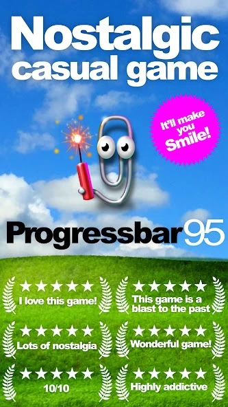 Progressbar95 - easy, nostalgic hyper-casual game screenshot 1