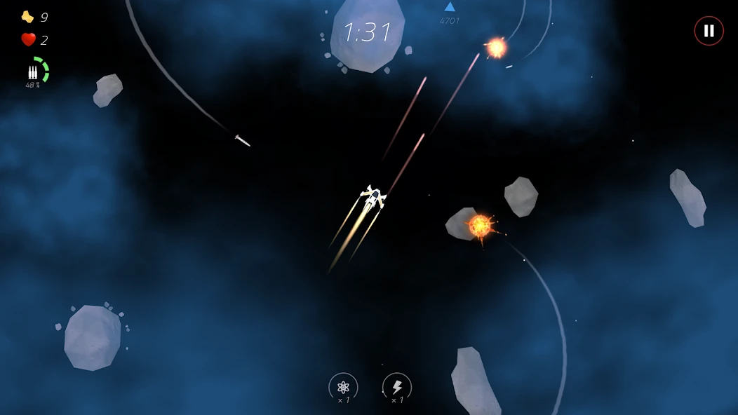 2 Minutes in Space - Missiles & Asteroids survival screenshot 3