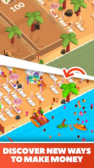 Idle Beach Tycoon : Cash Manager Simulator screenshot 2