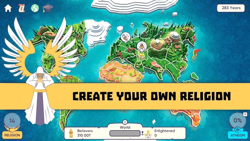 God Simulator. Sandbox strategy game Religion Inc. screenshot 1