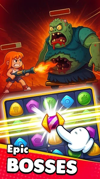 Zombie Puzzle - Match 3 RPG Puzzle Game screenshot 4