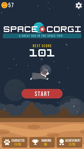Space Corgi - Dog jumping space travel game screenshot 1