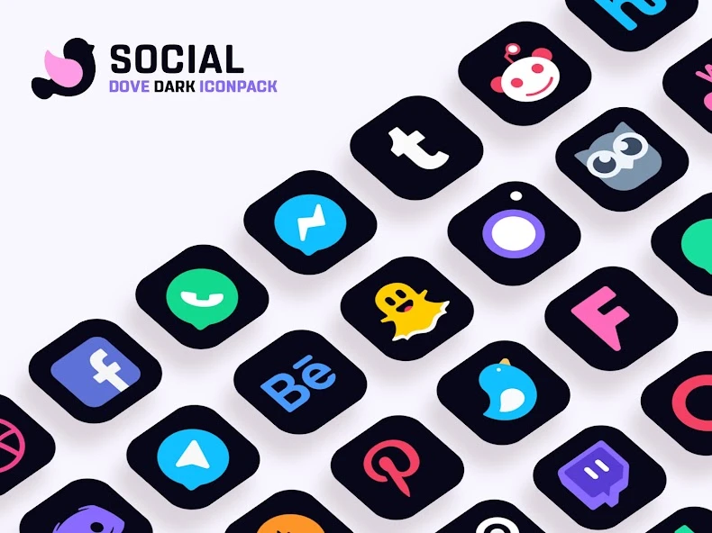 Dove Dark : Icon Pack APK screenshot 2