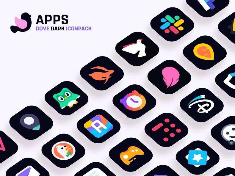 Dove Dark : Icon Pack APK screenshot 5
