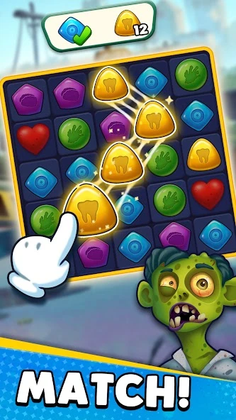 Zombie Puzzle - Match 3 RPG Puzzle Game screenshot 2