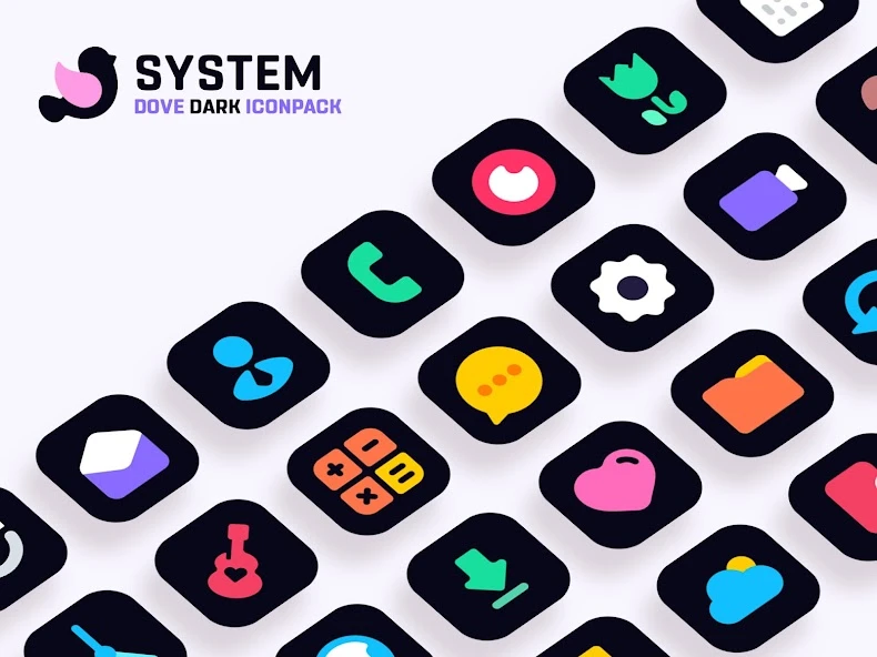 Dove Dark : Icon Pack APK screenshot 1