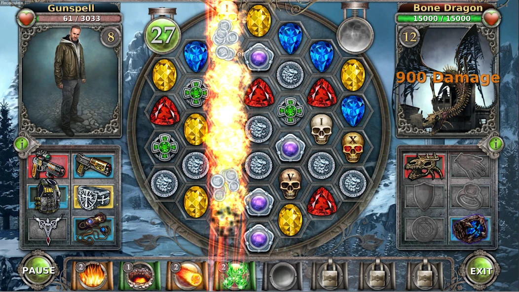 Gunspell - Match 3 Battles screenshot 1