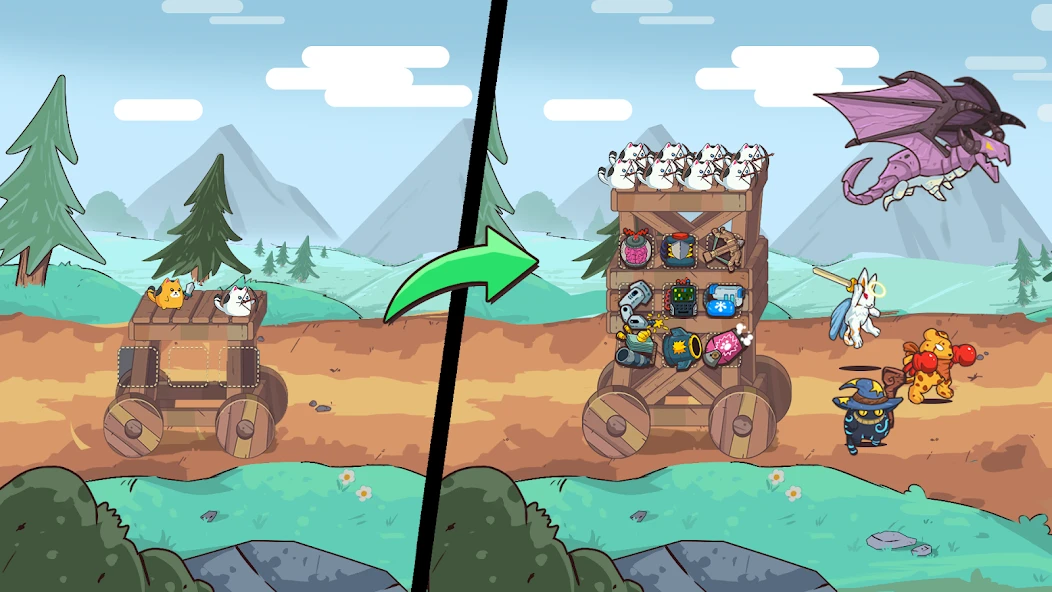 Cat'n'Robot: Idle Defense - Cute Castle TD Game screenshot 4