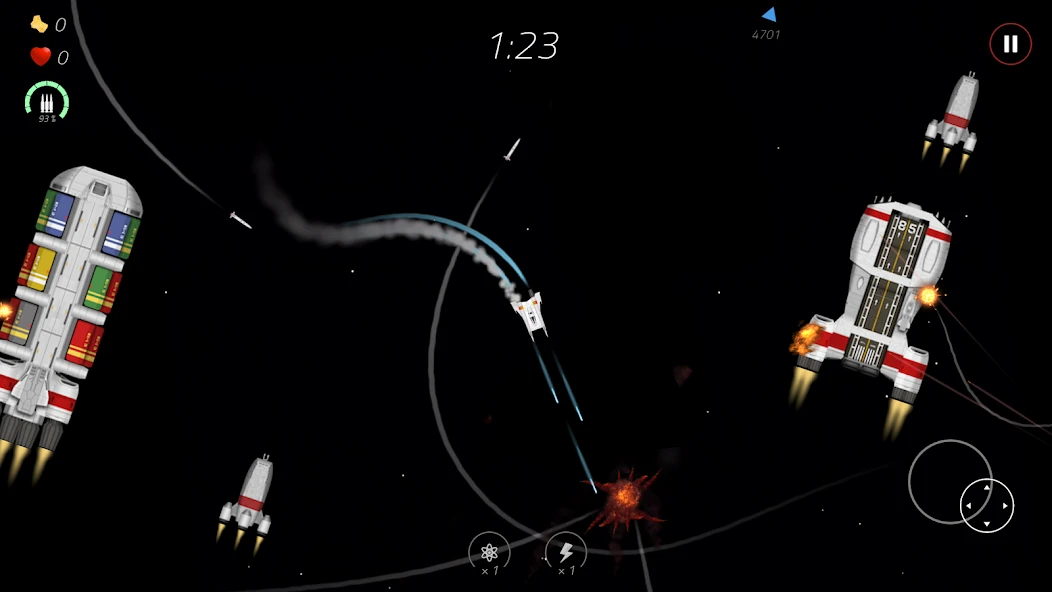 2 Minutes in Space - Missiles & Asteroids survival screenshot 1