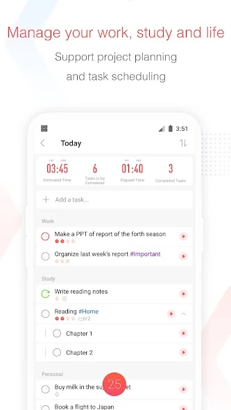 Focus To-Do: Pomodoro Timer & To Do List APK screenshot 3