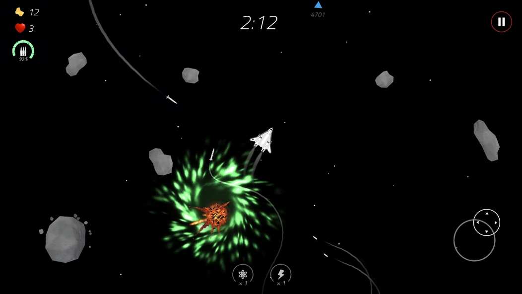 2 Minutes in Space - Missiles & Asteroids survival screenshot 2