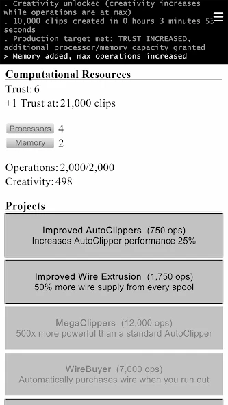 Universal Paperclips APK screenshot 3