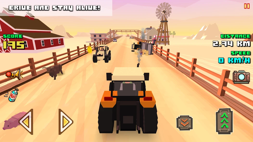Blocky Farm Racing & Simulator - free driving game screenshot 2