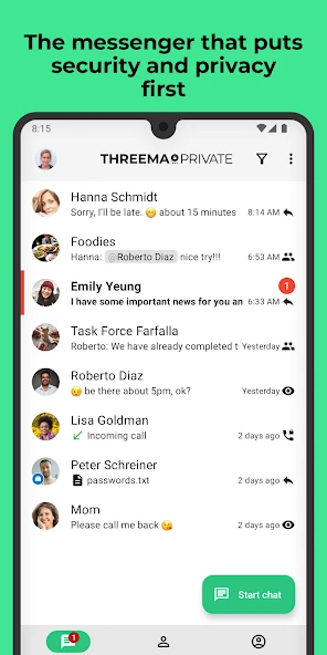 Threema. Secure and private Messenger APK screenshot 1